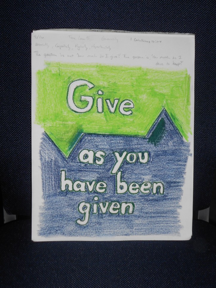 Give. 1 Corinthians 16